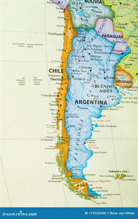 mapa de argentina y chile